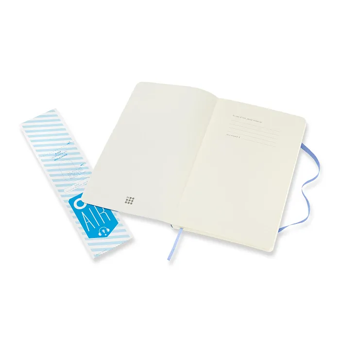 Libreta Clásica Grande Azul Hortensia Hoja Rayada Pasta Suave
