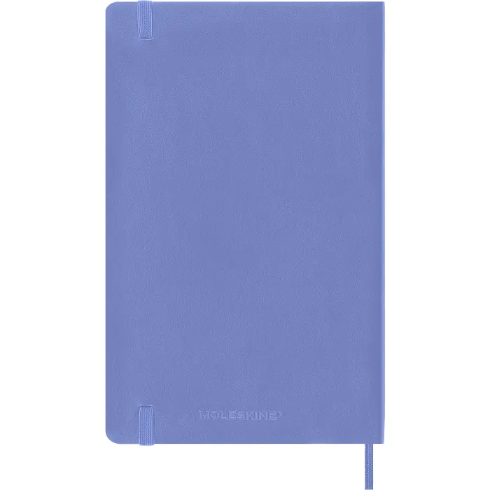 Libreta Clásica Grande Azul Hortensia Hoja Blanca Pasta Suave — 4a Forros