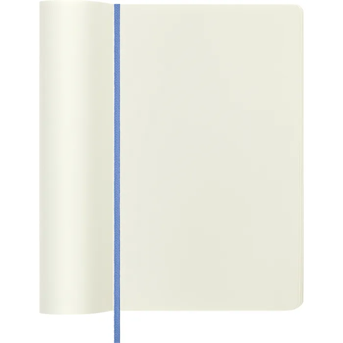 Libreta Clásica Grande Azul Hortensia Hoja Blanca Pasta Suave