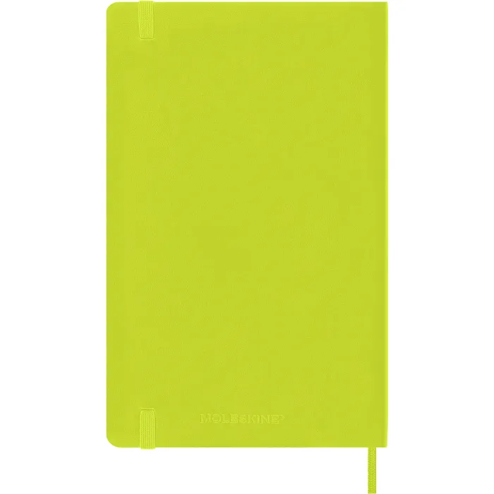 Libreta Clásica Grande Verde Limón Hoja Rayada Pasta Suave — 4a Forros