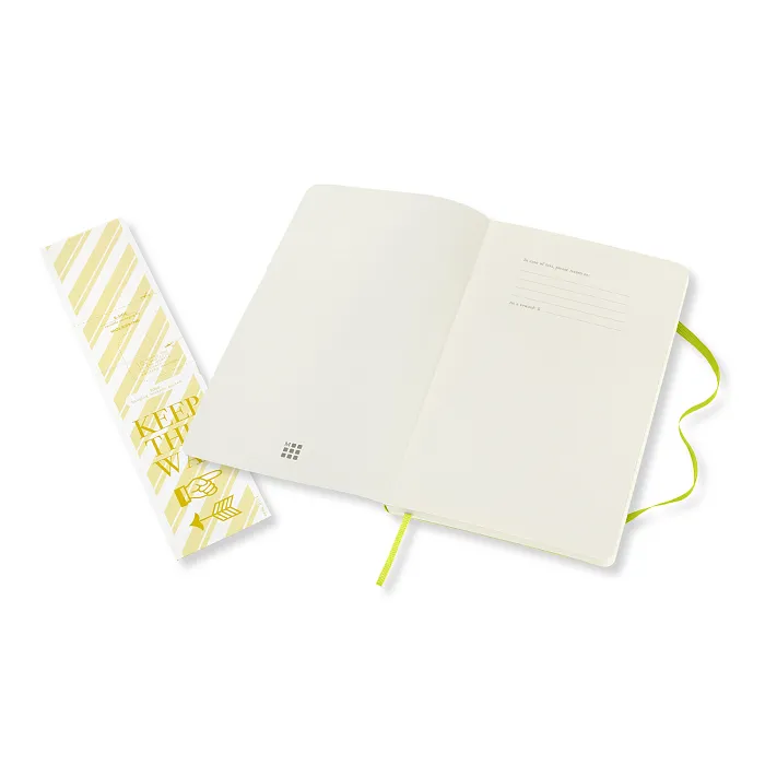Libreta Clásica Grande Verde Limón Hoja Rayada Pasta Suave — Interior 3