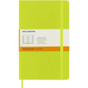 Libreta Clásica Grande Verde Limón Hoja Rayada Pasta Suave — Portada Plana