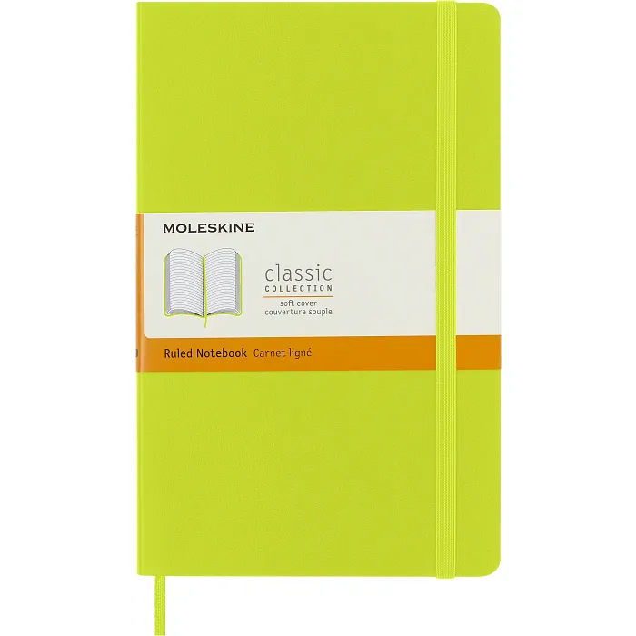 Libreta Clásica Grande Verde Limón Hoja Rayada Pasta Suave