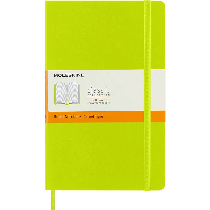 Libreta Clásica Grande Verde Limón Hoja Rayada Pasta Suave