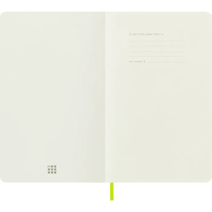 Libreta Clásica Grande Verde Limón Hoja Blanca Pasta Suave