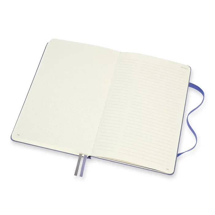 Libreta LogBook Arte Violeta, Grande Con Hoja Punteada y Pasta Dura