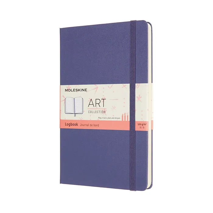Libreta LogBook Arte Violeta, Grande Con Hoja Punteada y Pasta Dura