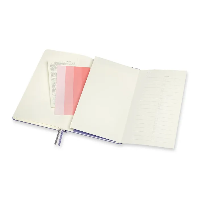 Libreta LogBook Arte Violeta, Grande Con Hoja Punteada y Pasta Dura