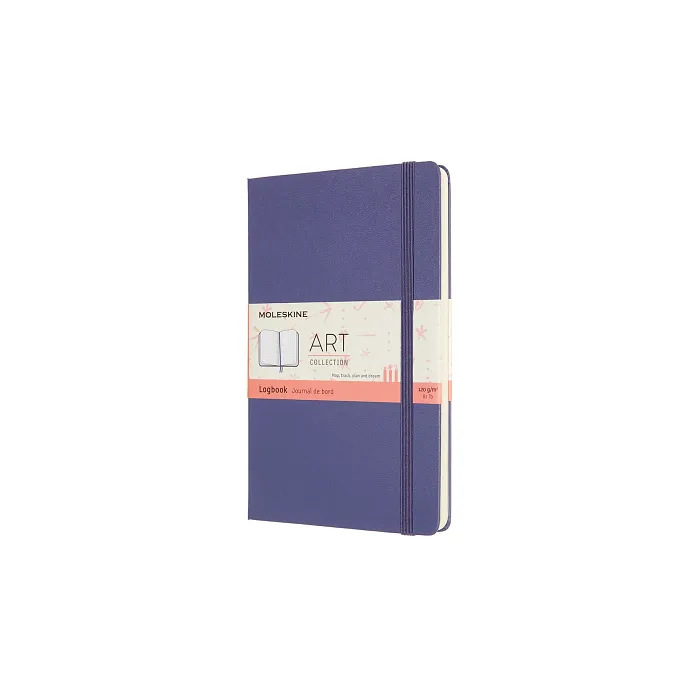 Libreta LogBook Arte Violeta, Grande Con Hoja Punteada y Pasta Dura