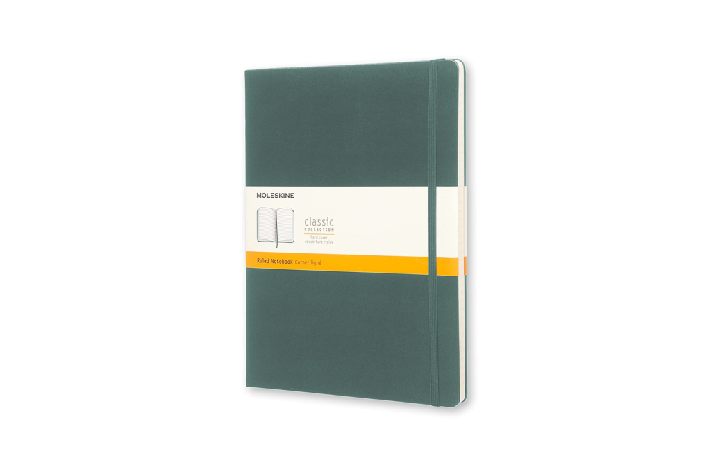Libreta Clásica, Extra Grande, Verde Bosque, Rayada, Pasta dura
