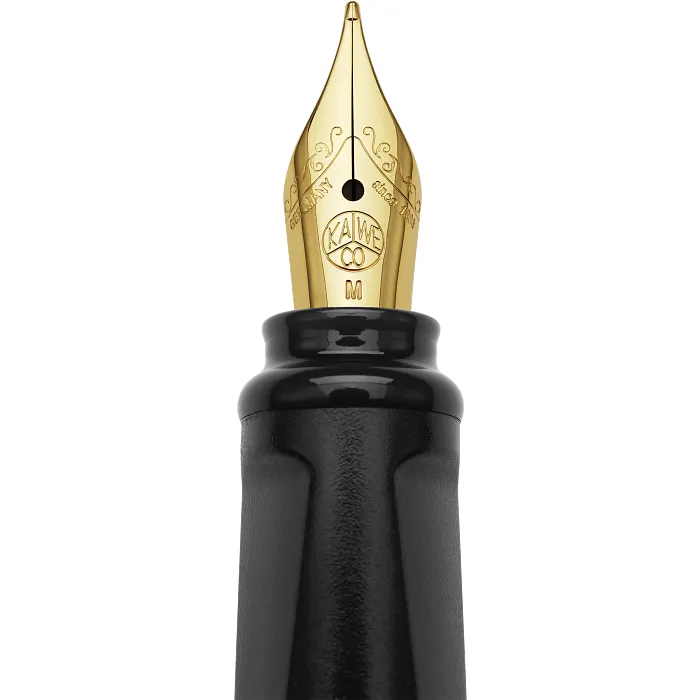 Pluma Fuente Kaweco Negra, Tinta Azul — Portada Plana
