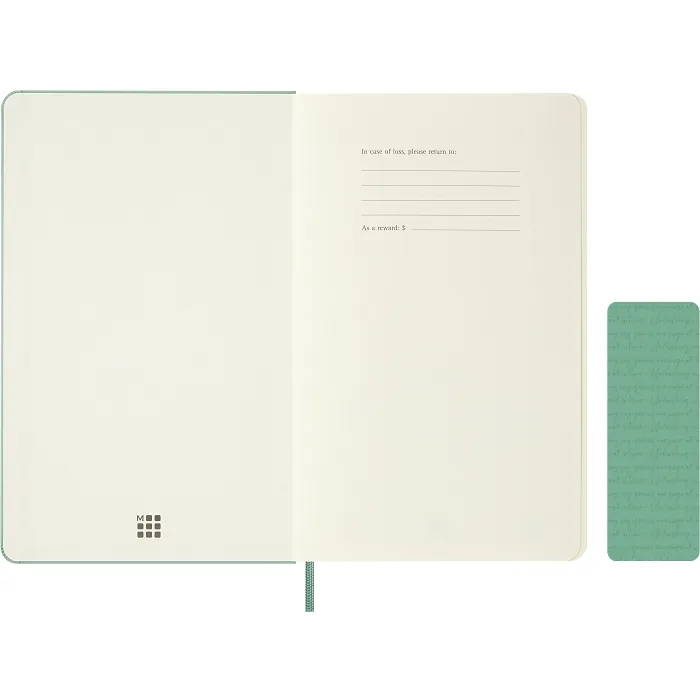 Libreta relieve, tapa dura, grande, hojas lisas, verde salvia — Interior 2