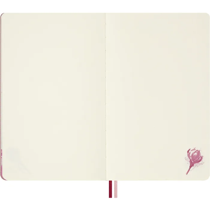 Libreta Sakura Blossom 2026, tapa dura, grande, hojas lisas, rosa con detalles dorados — Interior 4