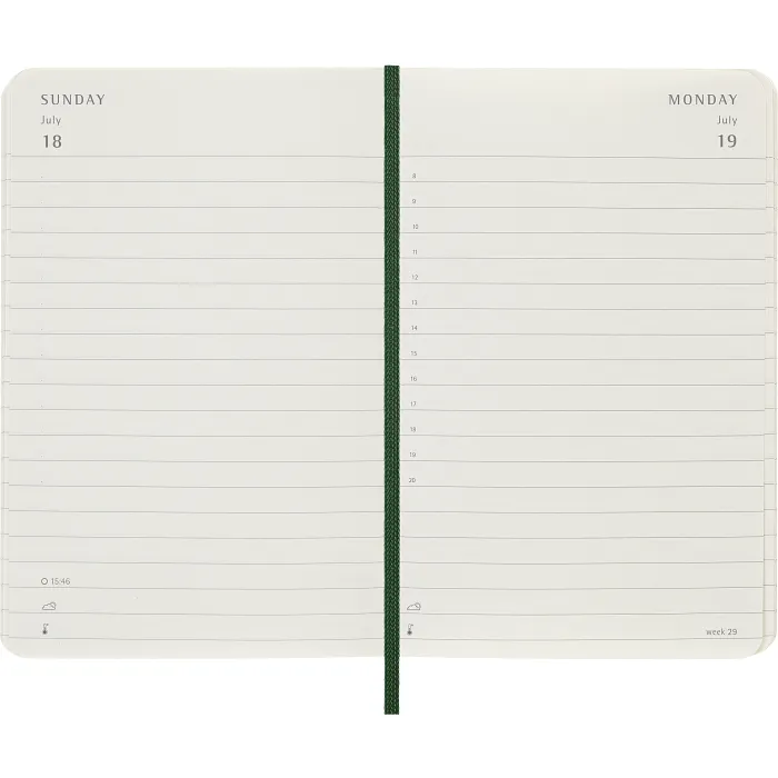 Agenda diaria clásica 12 meses 2027, tapa suave, bolsillo, verde mirto — Interior 3