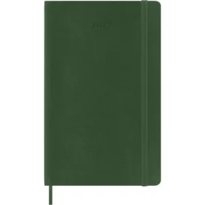 Agenda diaria clásica 12 meses 2027, tapa suave, grande, verde mirto — Portada Plana