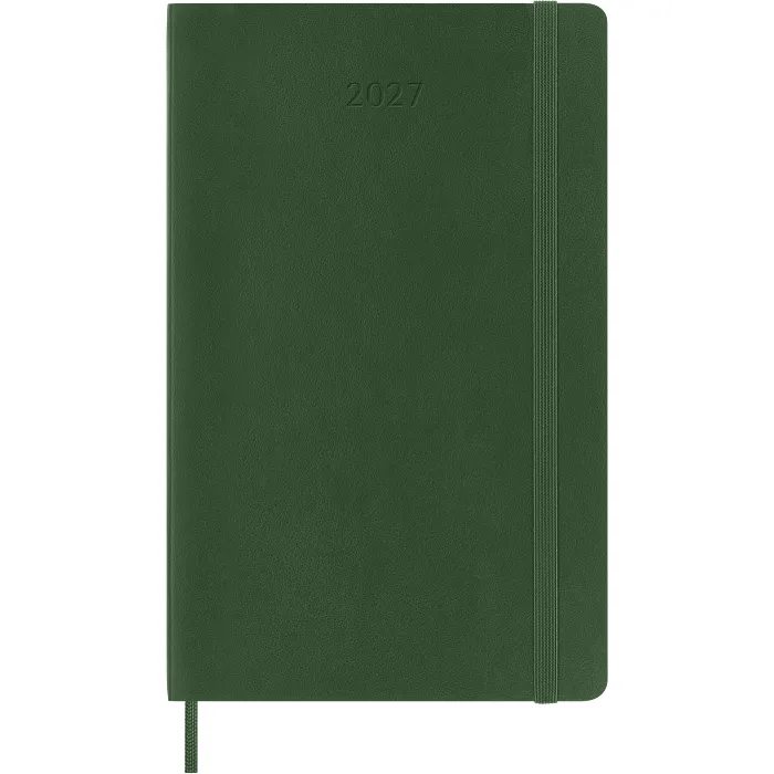 Agenda Diaria Clásica 12 Meses 2027, Tapa Suave, Grande, Verde Mirto