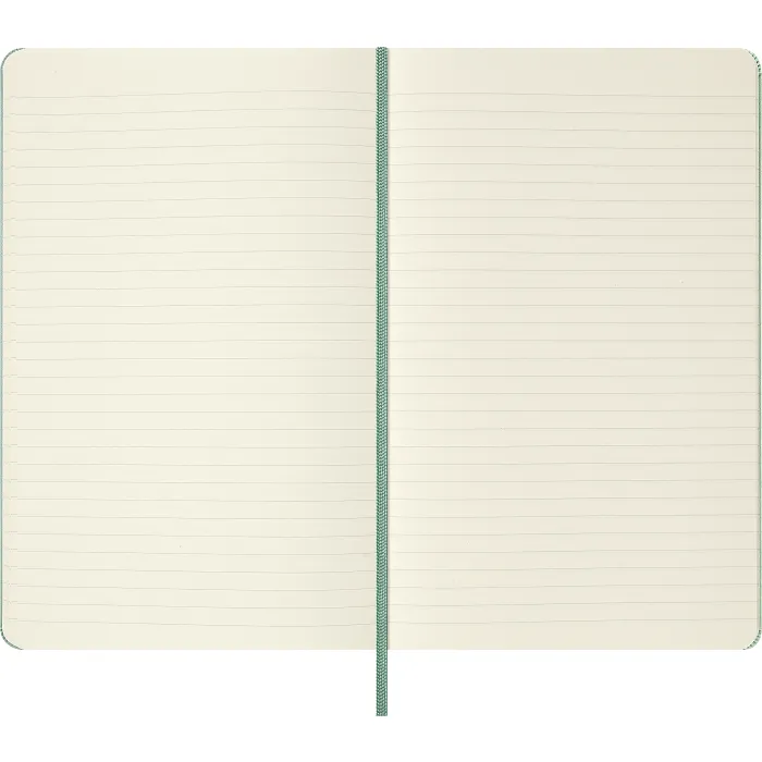 Libreta relieve, tapa dura, grande, hojas rayadas, verde salvia — Interior 4