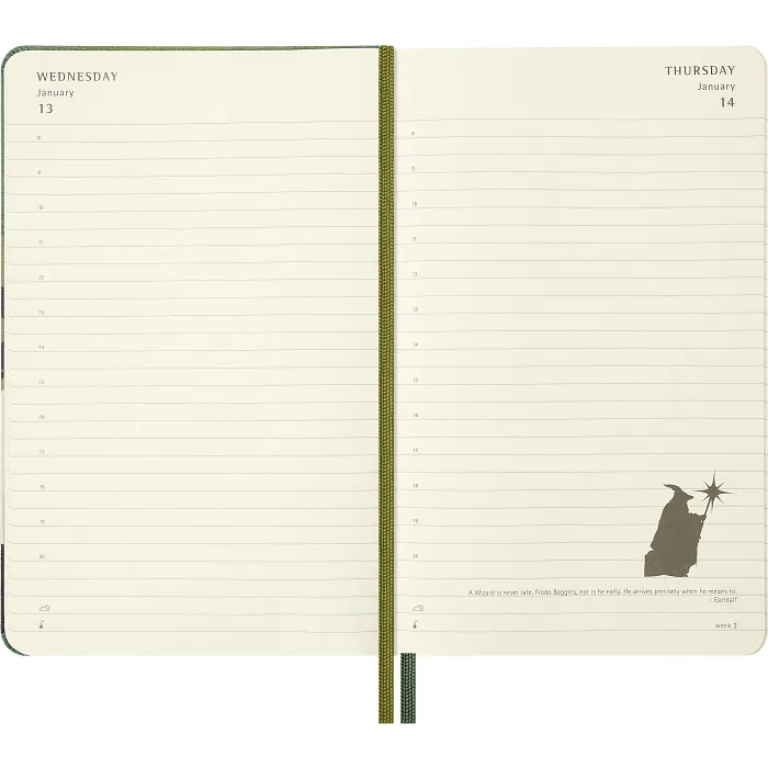 Agenda diaria El Señor de los Anillos de 12 meses 2027, tapa dura, grande, Merry y Pippin — Interior 4