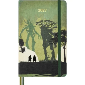 Agenda diaria El Señor de los Anillos de 12 meses 2027, tapa dura, grande, Merry y Pippin — Portada Plana