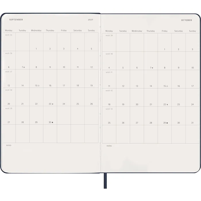 Agenda Diaria Clásica 12 Meses 2027, Tapa Dura, Grande, Azul Zafiro — Interior 4