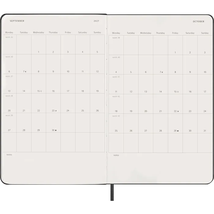 Agenda Diaria Clásica 12 Meses 2027, Tapa Dura, Grande, Negro — Interior 4