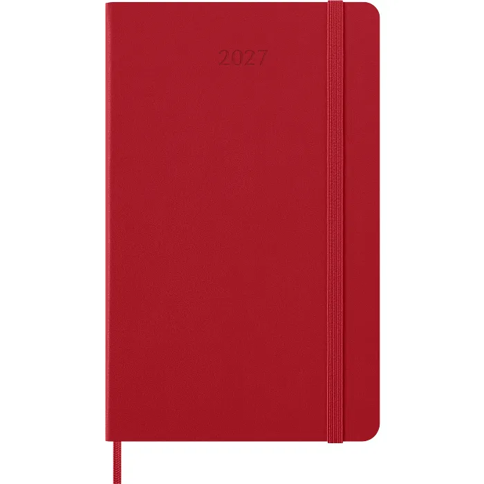 Agenda Diaria Clásica 12 Meses 2027, Tapa Dura, Grande, Rojo Escarlata