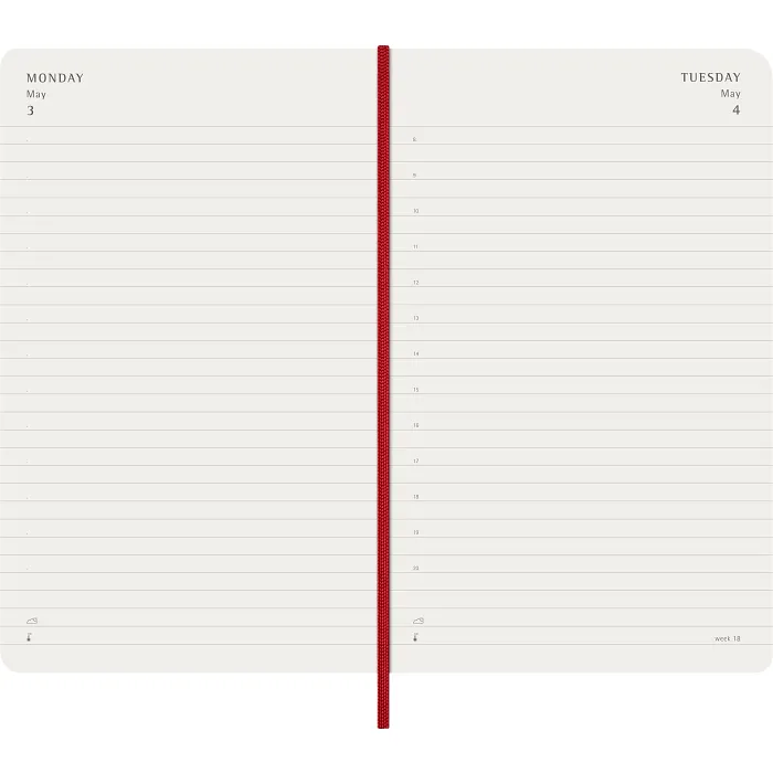 Agenda Diaria Clásica 12 Meses 2027, Tapa Suave, Grande, Rojo Escarlata — Interior 3