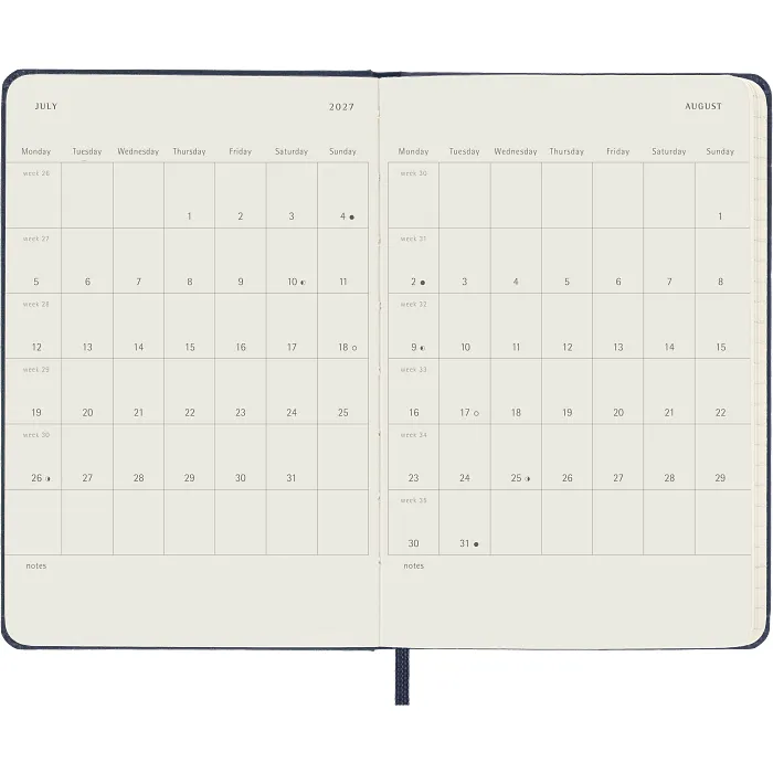 Agenda Diaria Clásica 12 Meses 2027, Tapa Dura, Bolsillo, Azul Zafiro — Interior 4