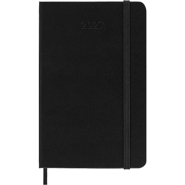 Agenda Diaria Clásica 12 Meses 2027, Tapa Dura, Bolsillo, Negro
