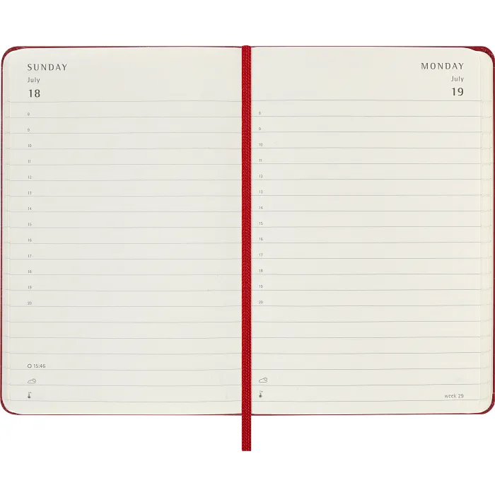 Agenda Diaria Clásica 12 Meses 2027, Tapa Dura, Bolsillo, Rojo Escarlata — Interior 3