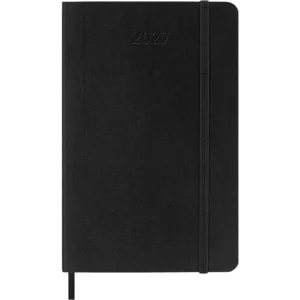 Agenda Diaria Clásica 12 Meses 2027, Tapa Suave, Bolsillo, Negro — Portada Plana