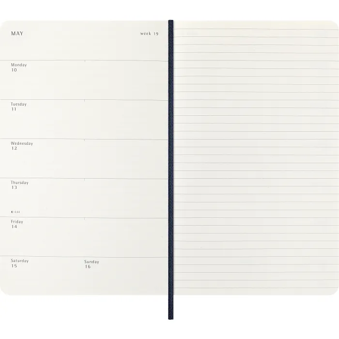 Agenda Semanal Clásica 12 Meses 2027, Tapa Suave, Grande, Azul Zafiro — Interior 3