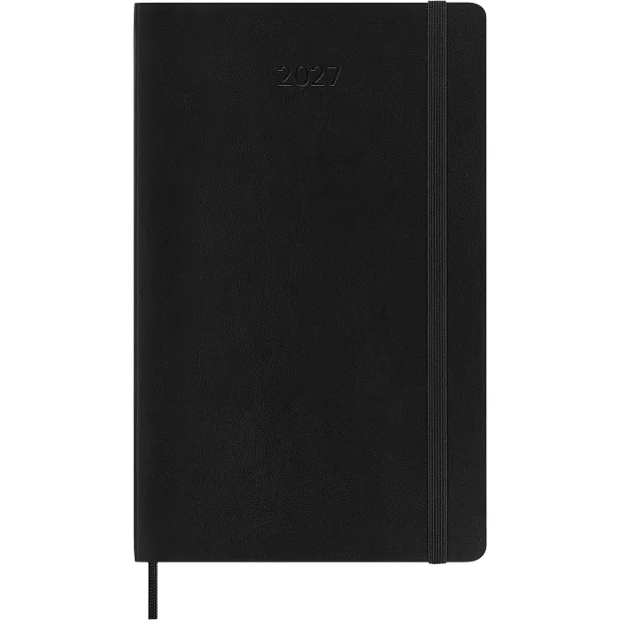 Agenda Semanal Clásica 12 Meses 2027, Tapa Suave, Grande, Negro