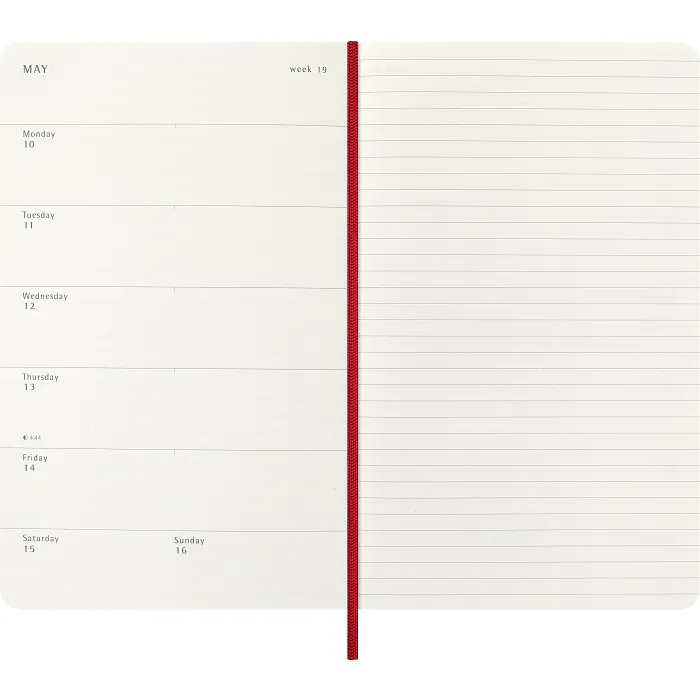 Agenda Semanal Clásica 12 Meses 2027, Tapa Suave, Grande, Rojo Escarlata — Interior 3
