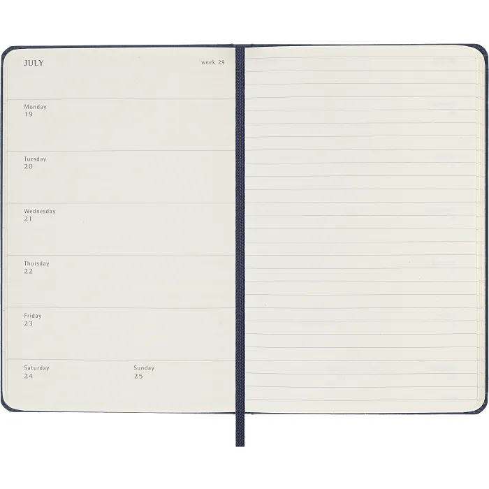 Agenda Semanal Clásica 12 Meses 2027, Tapa Dura, Bolsillo, Azul Zafiro — Interior 3