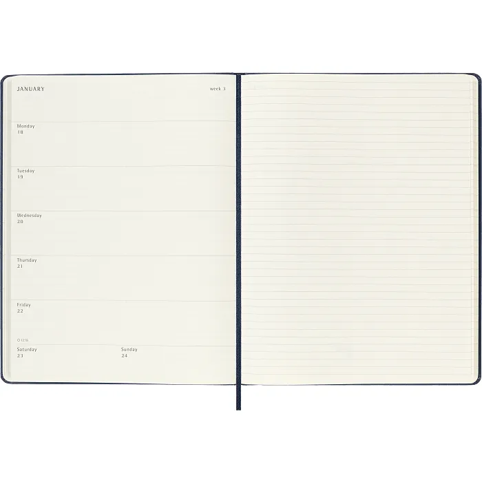 Agenda Semanal Clásica 12 Meses 2027, Tapa Dura, Extra Grande, Azul Zafiro — Interior 3