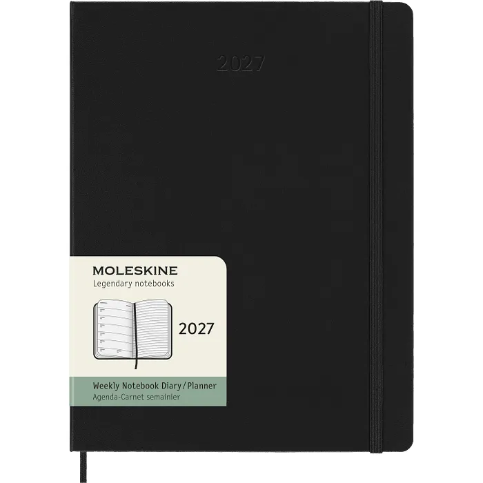 Agenda Semanal Clásica 12 Meses 2027, Tapa Dura, Extra Grande, Negro — Interior 7