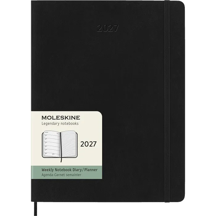 Agenda Semanal Clásica 12 Meses 2027, Tapa Suave, Extra Grande, Negro — Interior 7