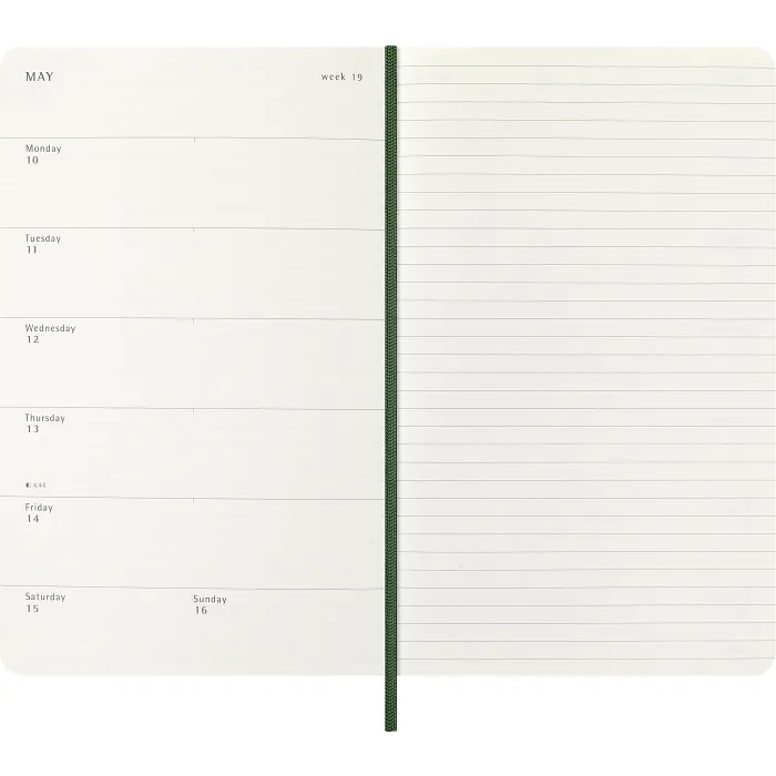 Agenda Semanal Clásica 12 Meses 2027, Tapa Suave, Grande, Verde Mirto — Interior 3