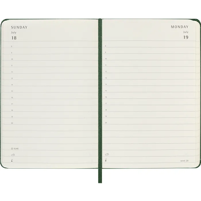 Agenda Diaria Clásica 12 Meses 2027, Tapa Dura, Bolsillo, Verde Mirto — Interior 3