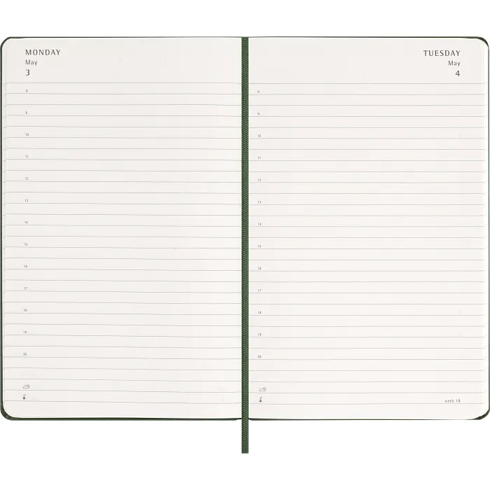 Agenda Diaria Clásica 12 Meses 2027, Tapa Dura, Grande, Verde Mirto — Interior 3