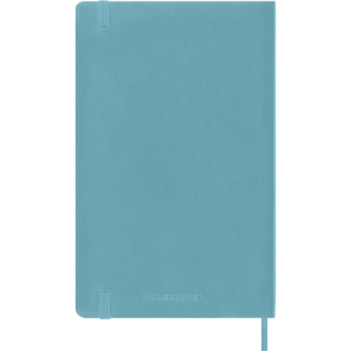 Libreta Clásica Grande Azul Arrecife Hoja Rayada Pasta Suave — 4a Forros
