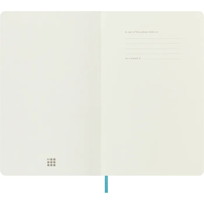 Libreta Clásica Grande Azul Arrecife Hoja Rayada Pasta Suave