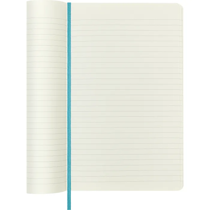 Libreta Clásica Grande Azul Arrecife Hoja Rayada Pasta Suave