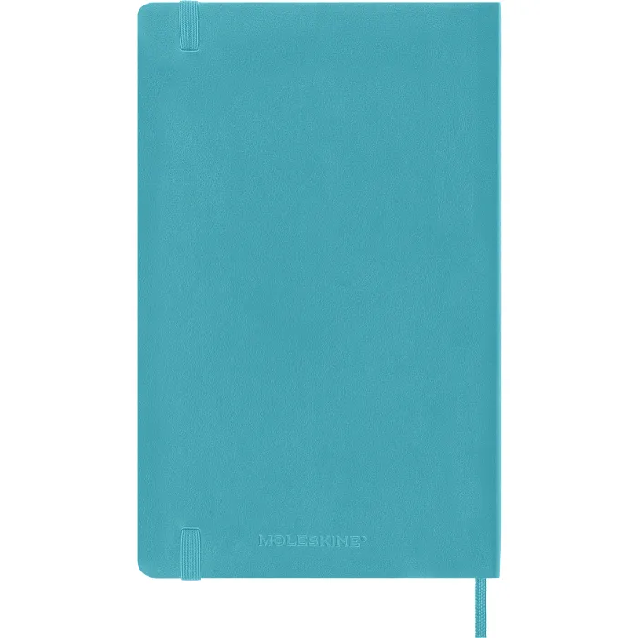 Libreta Clásica Grande Azul Arrecife Hoja Blanca Pasta Suave