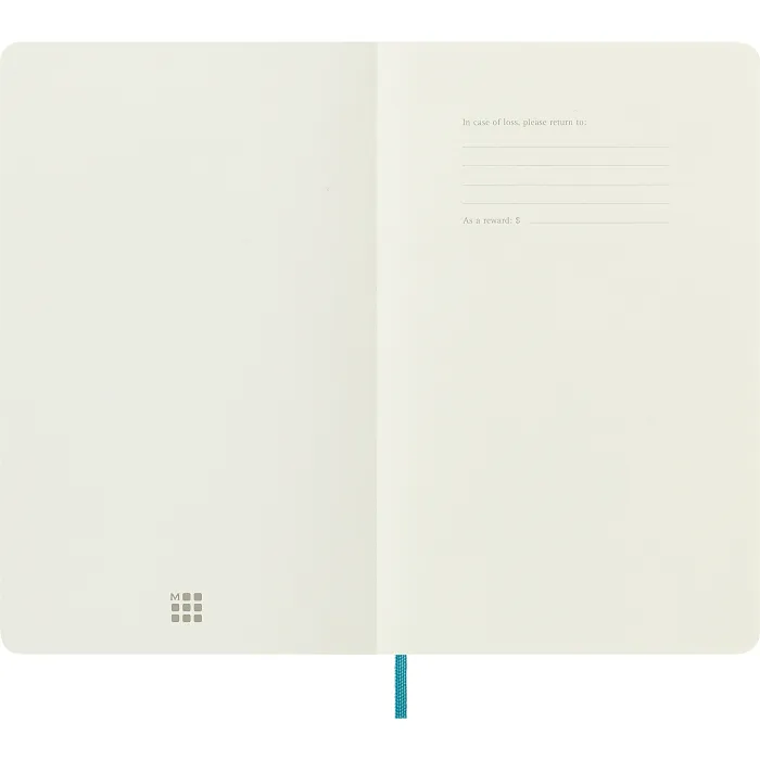 Libreta Clásica Grande Azul Arrecife Hoja Blanca Pasta Suave