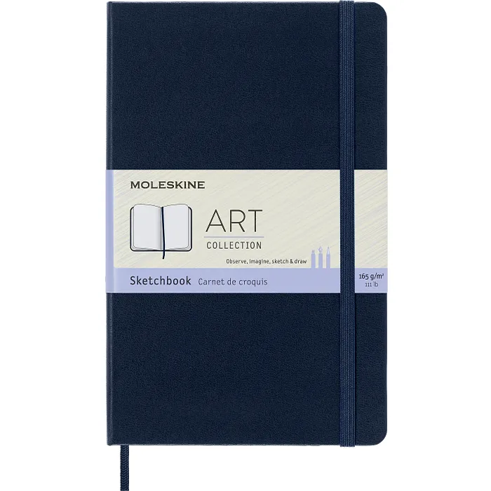 Sketchbook Grande Azul Zafiro Hoja Blanca Pasta Dura