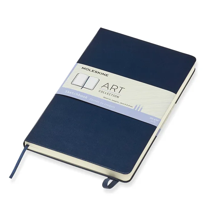 Sketchbook Grande Azul Zafiro Hoja Blanca Pasta Dura