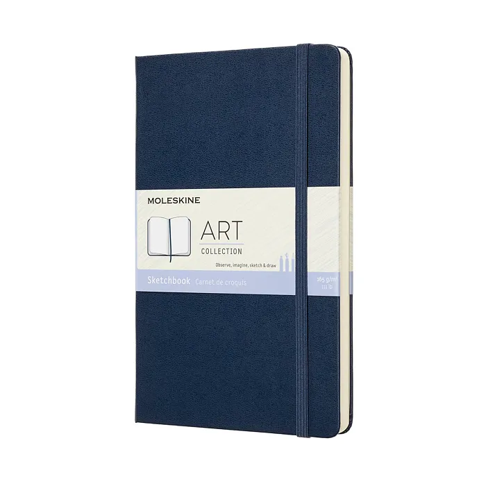 Sketchbook Grande Azul Zafiro Hoja Blanca Pasta Dura