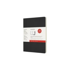 Set De 2 Libretas Cahier Subject Extra Grandes Negra y Kraft Pasta Suave — Portada Plana